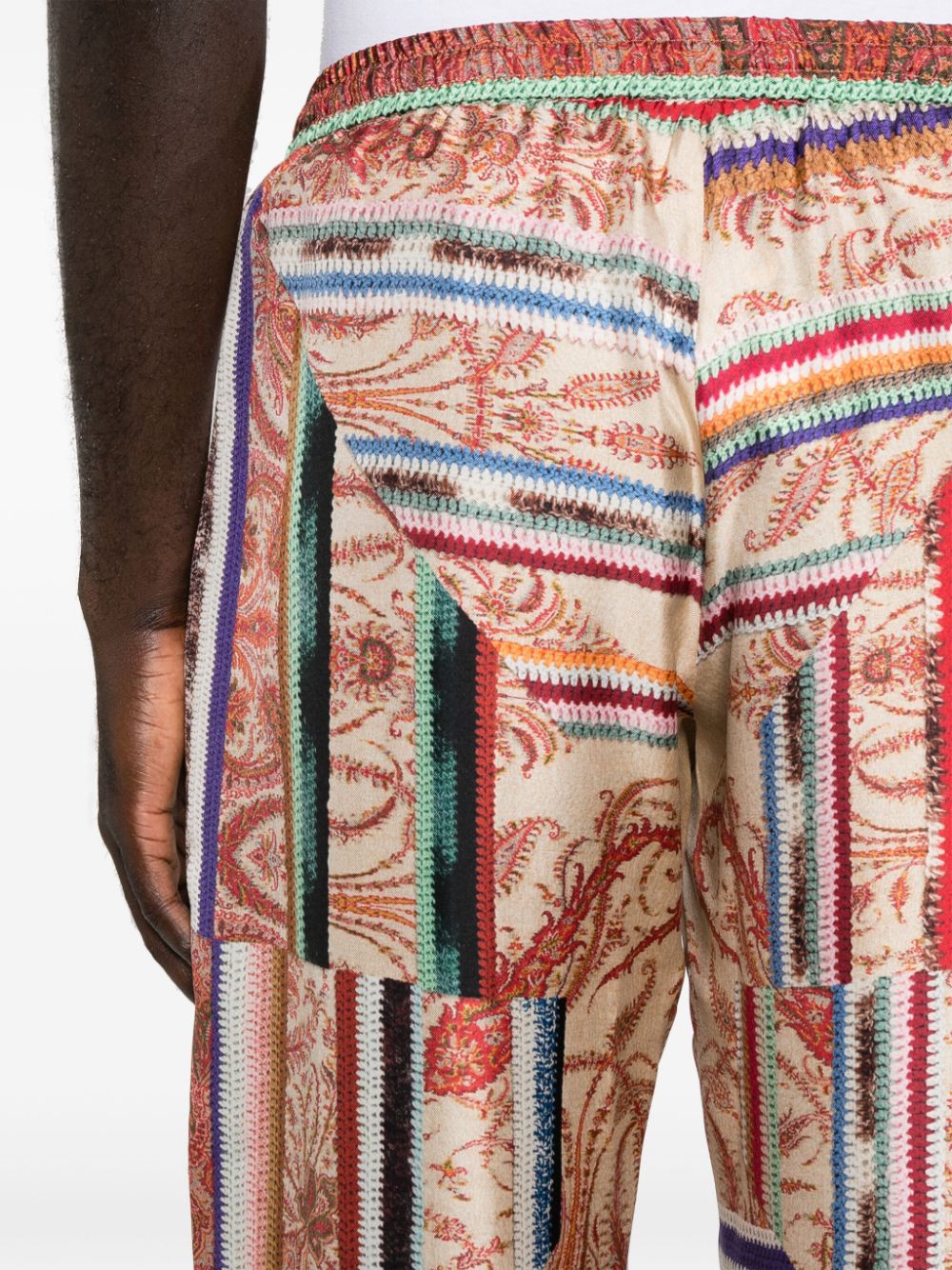 Pantalone Aloe stampa grafica marrone