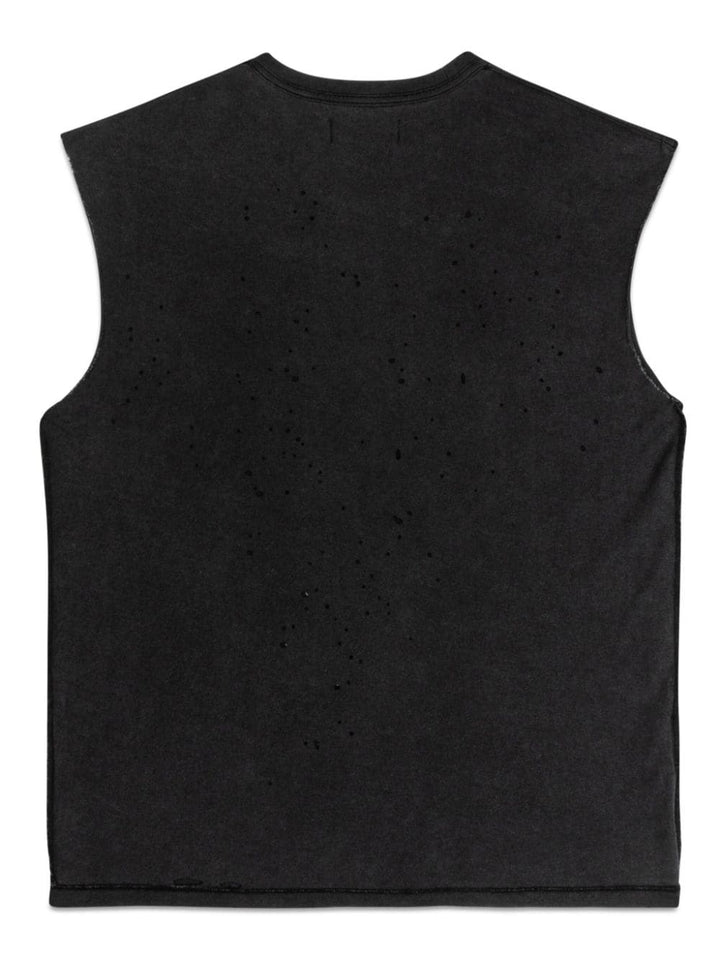 Black tank top with logo