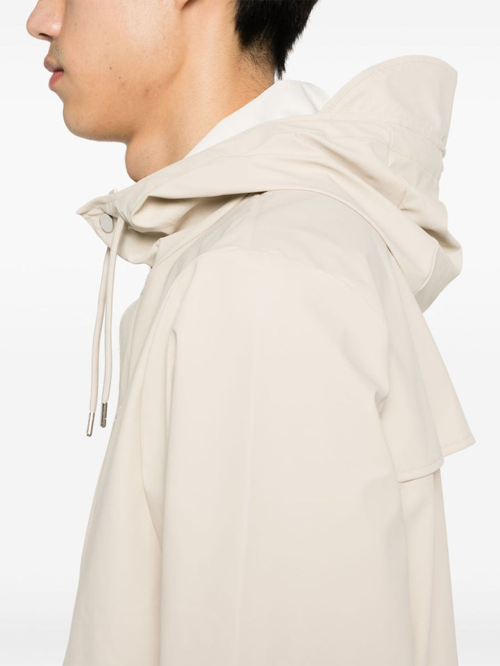 Sand raincoat with hood
