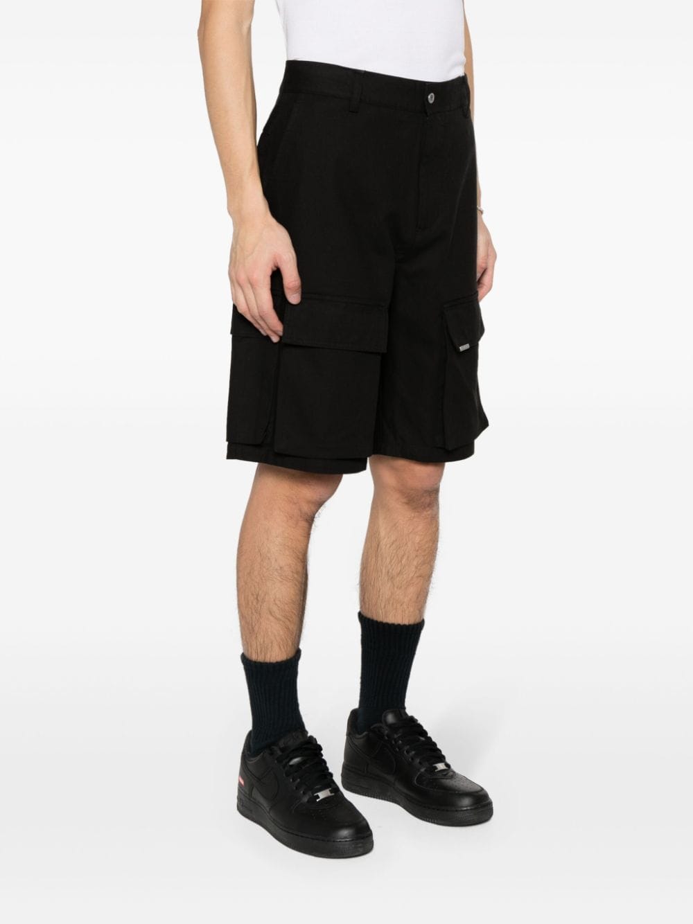 Black cargo shorts