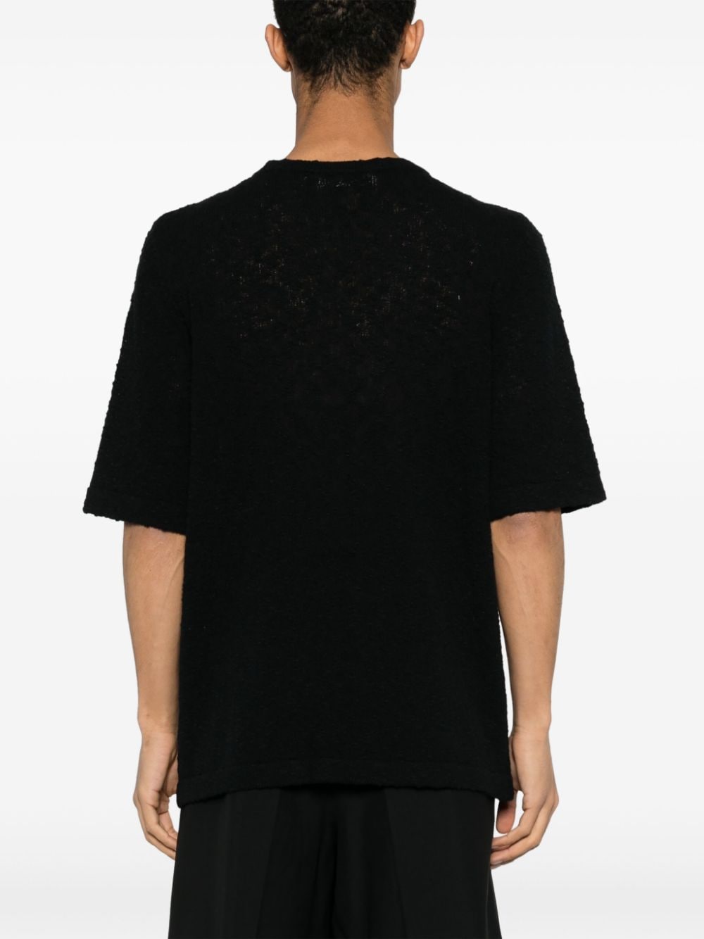 Black bouclé t-shirt