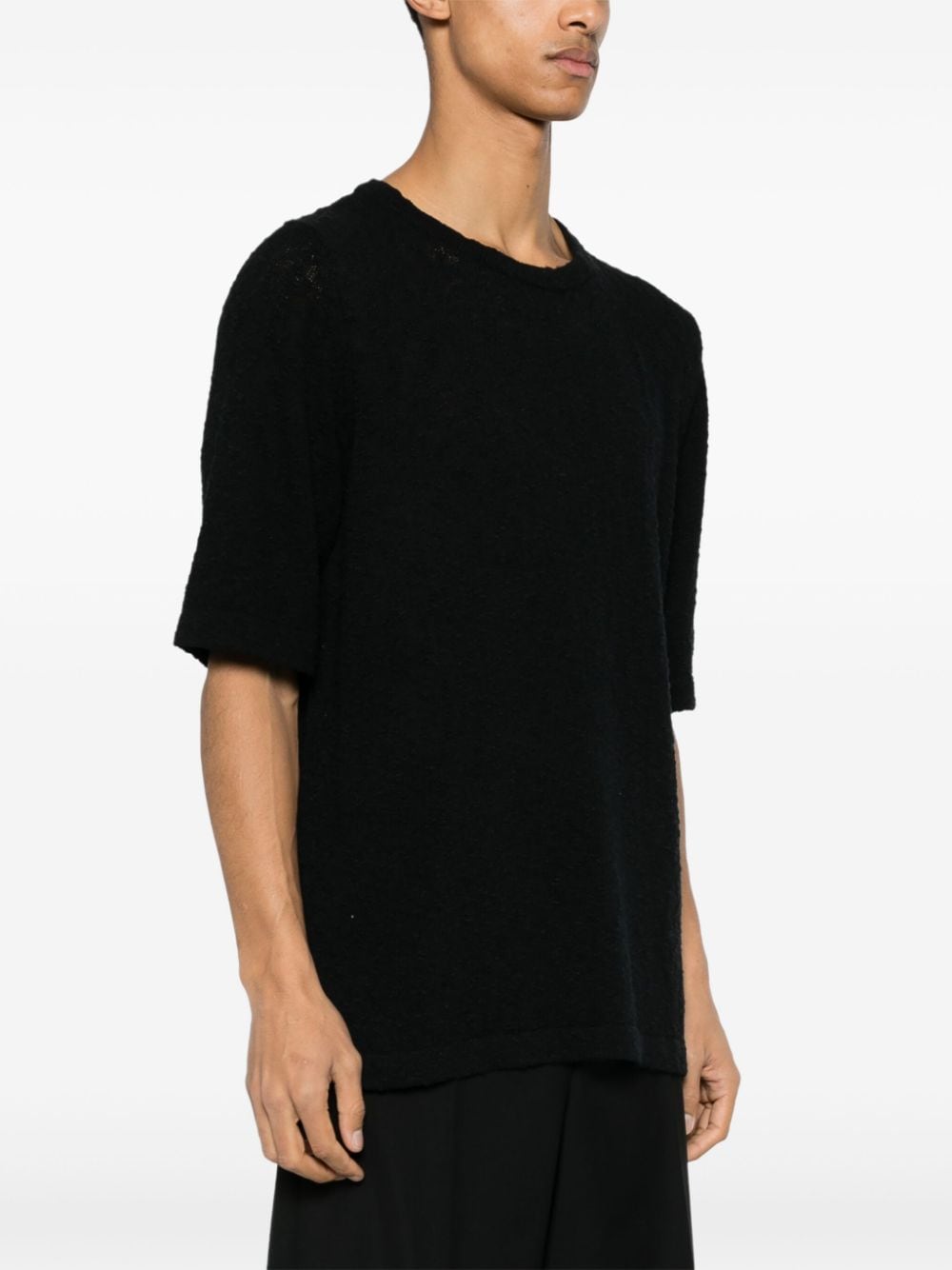 Black bouclé t-shirt