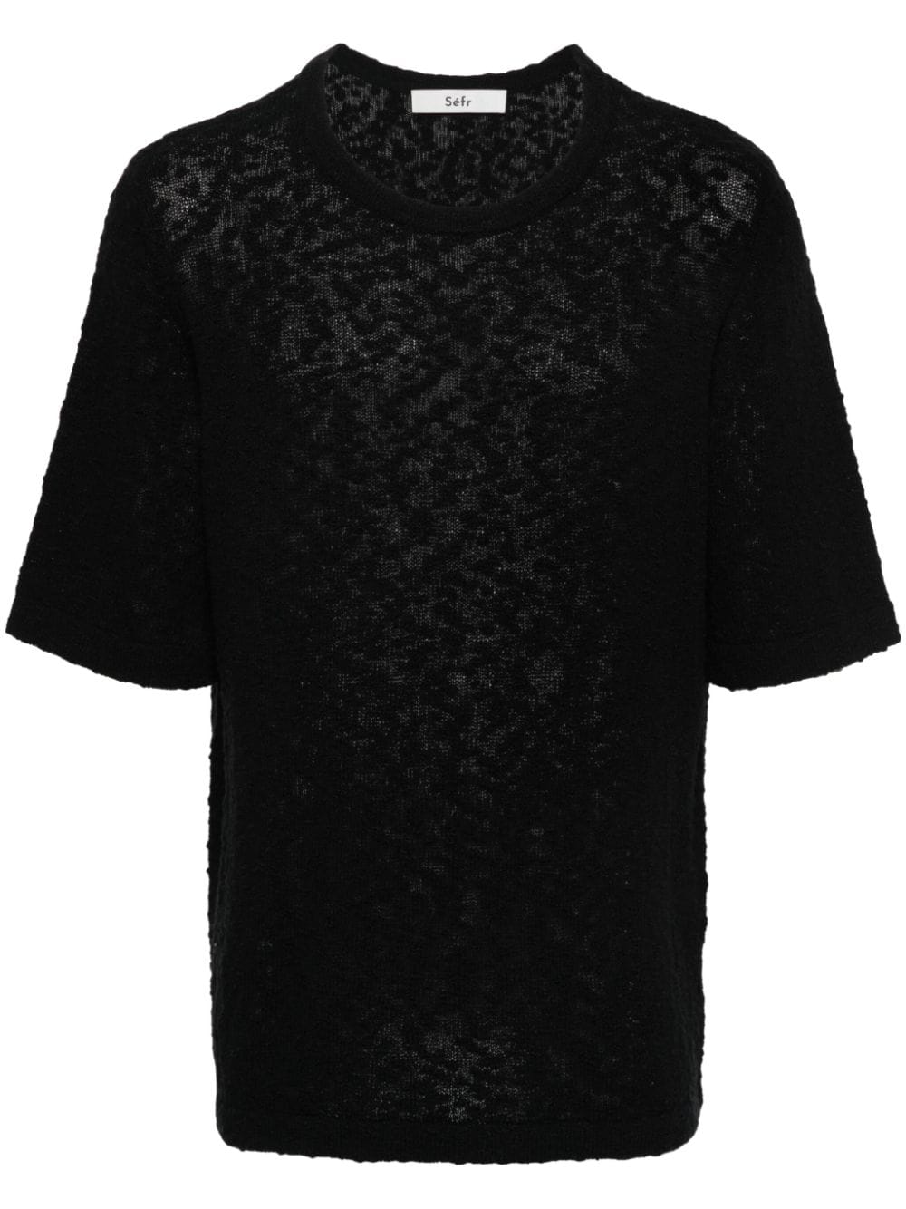 Black bouclé t-shirt