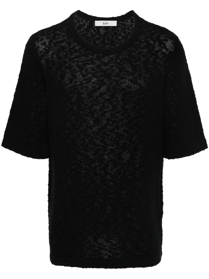 Black bouclé t-shirt