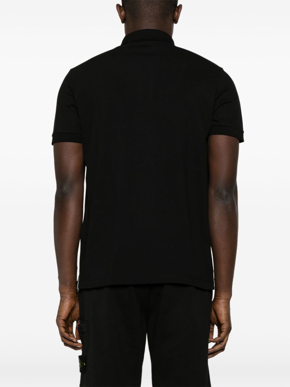 Black logopatch polo shirt
