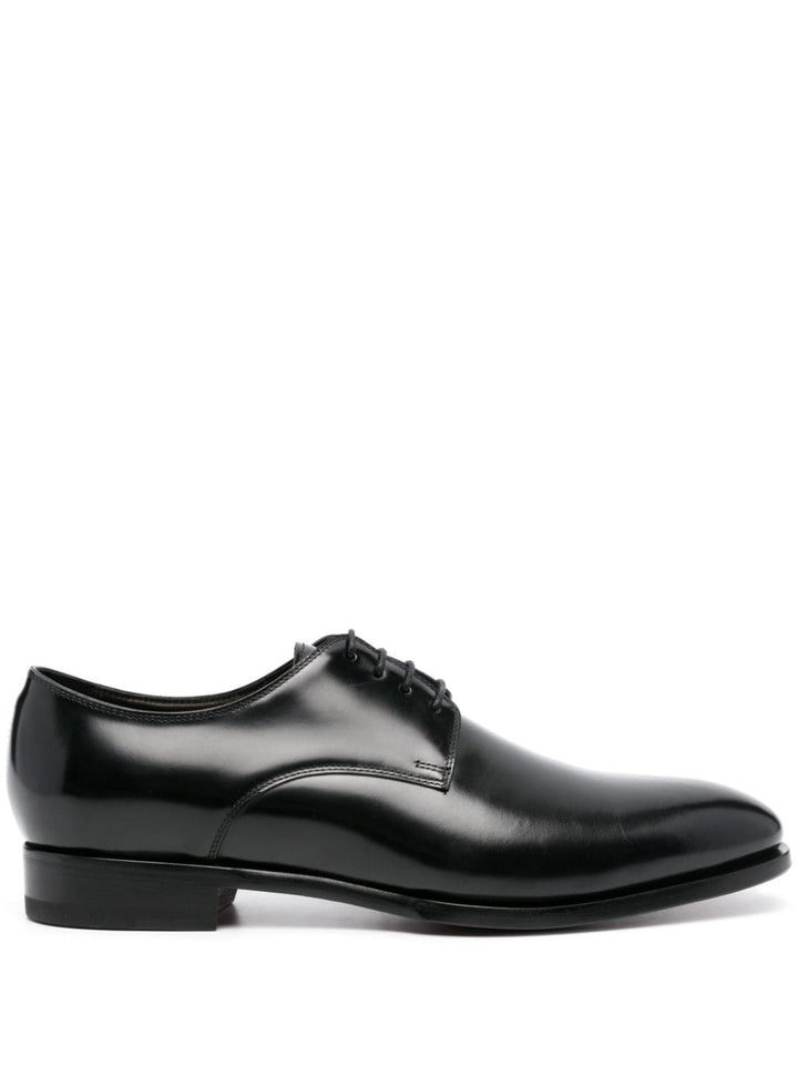 Black oxford lace-up shoe