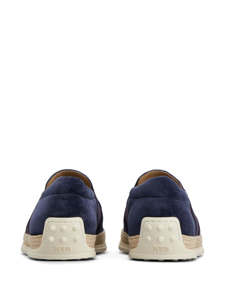 Blue suede moccasin