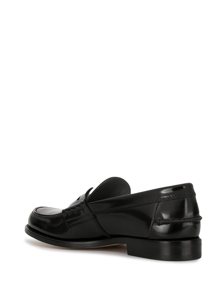 Black leather moccasin