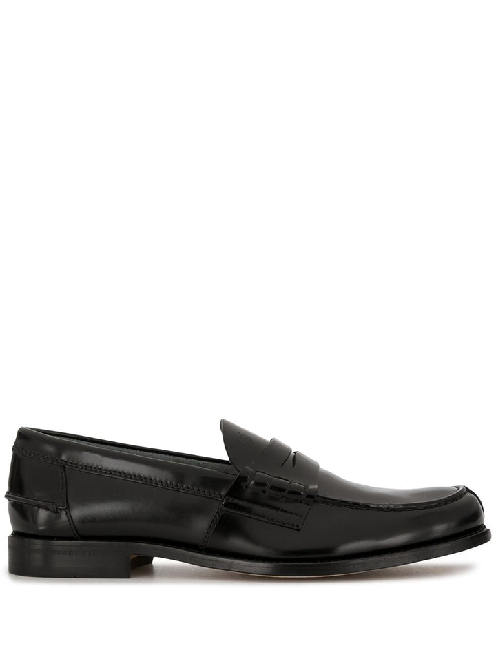 Black leather moccasin