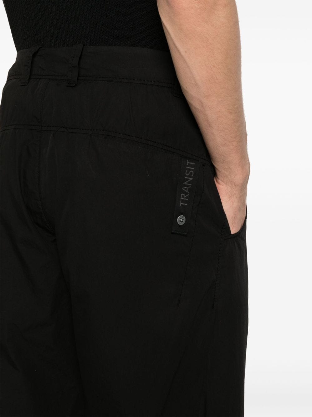 Black poplin trousers