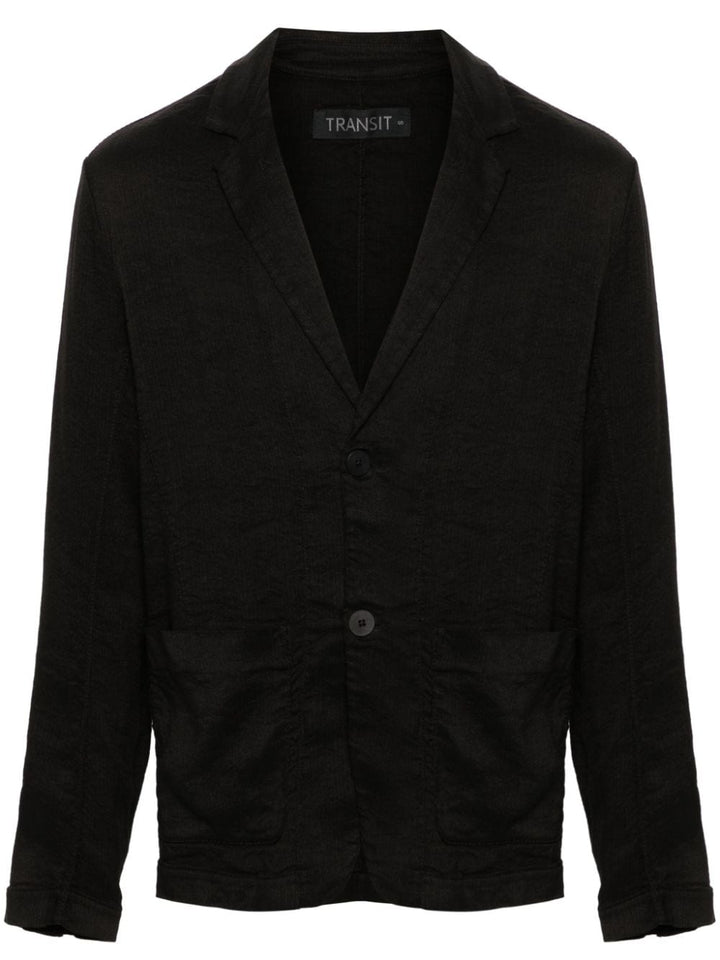 Black blazer with textured finish