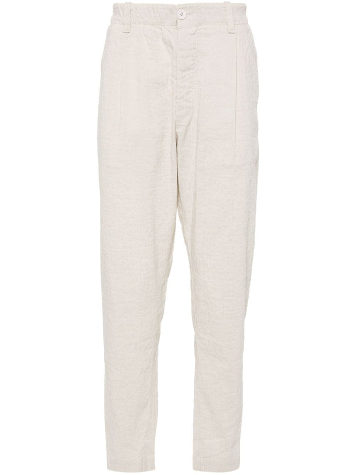 Pantalone bianco in cotone e lino