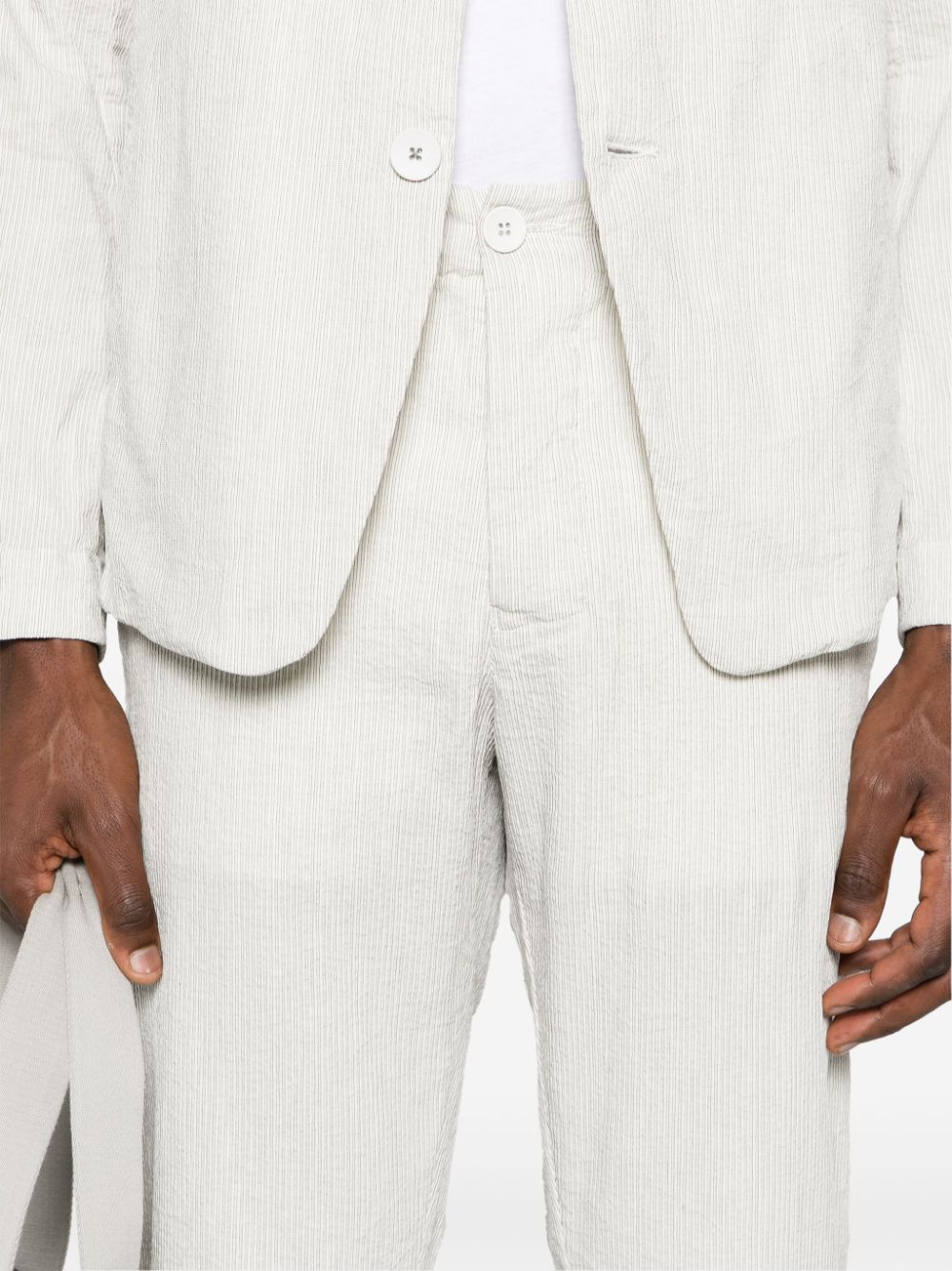 Pantalone chino bianco a righe