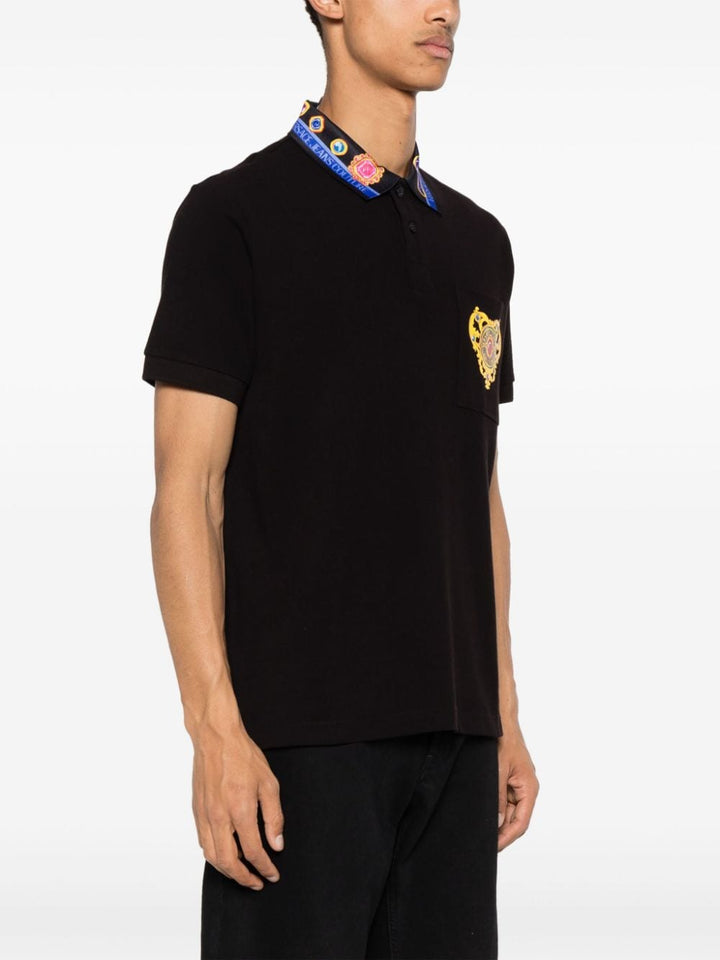 Black polo shirt with heart