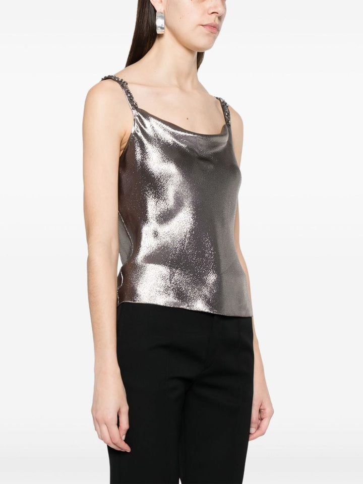 Tank top with lamé effect
