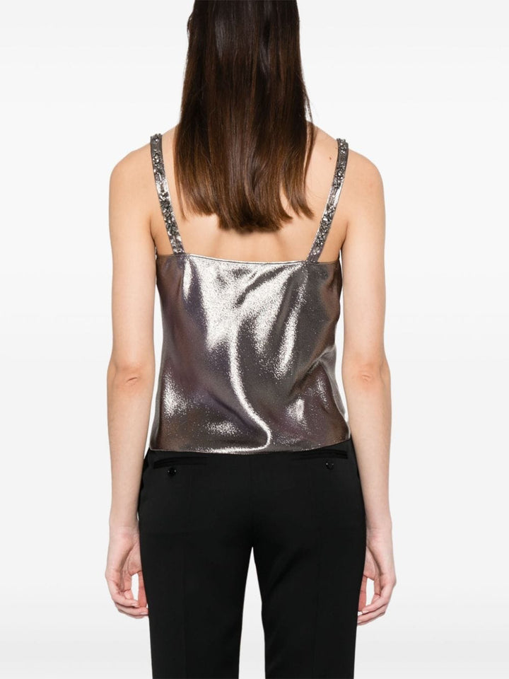 Tank top with lamé effect
