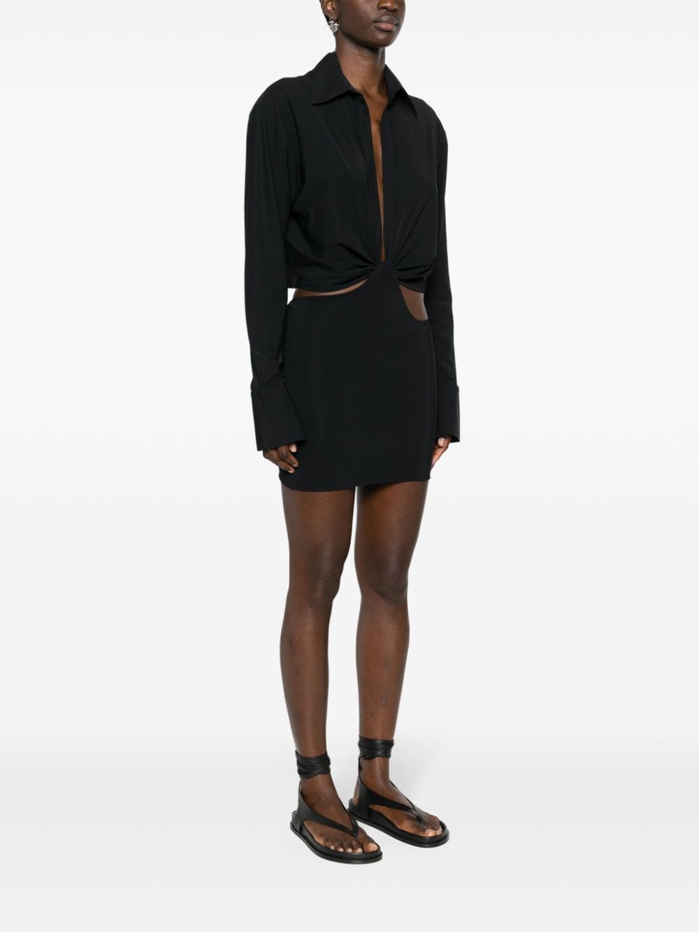 Short Gwen shirtdress with knot