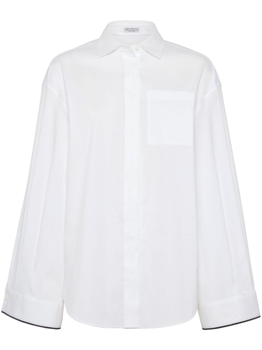 Shirt with contrasting edge