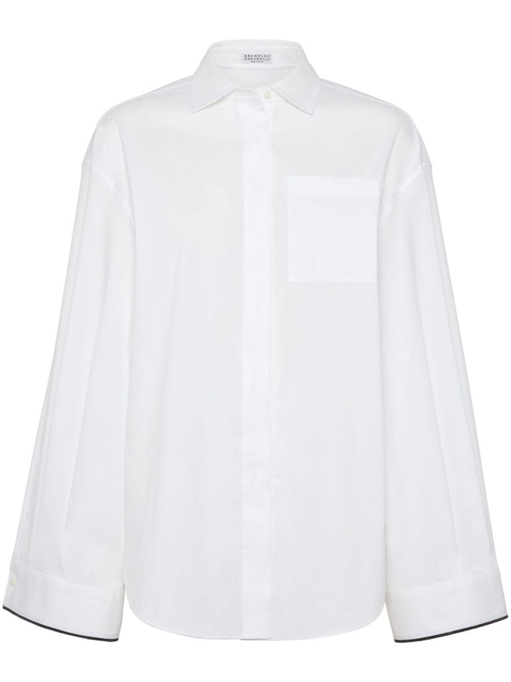 Shirt with contrasting edge