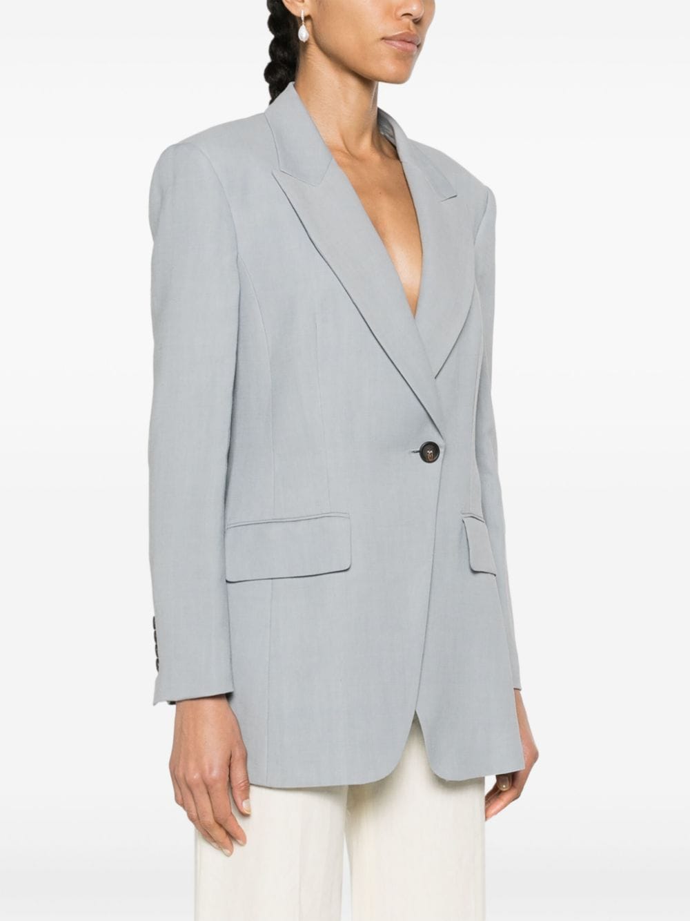 Single-breasted blazer with peak lapels