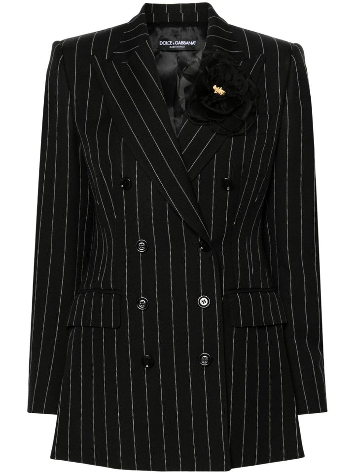 Pinstripe double-breasted blazer