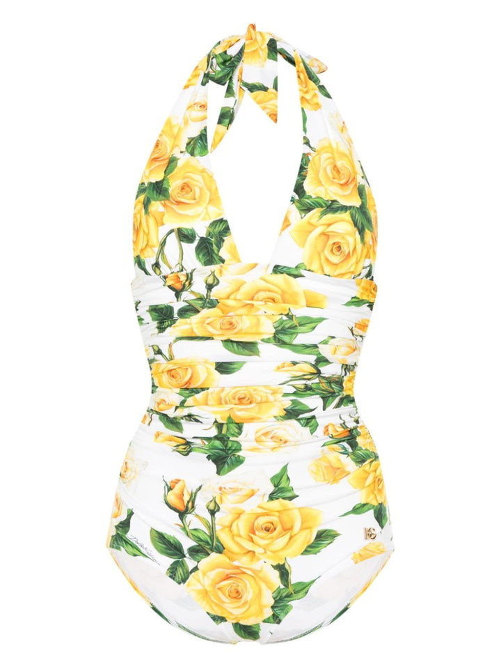 One-piece swimsuit with print