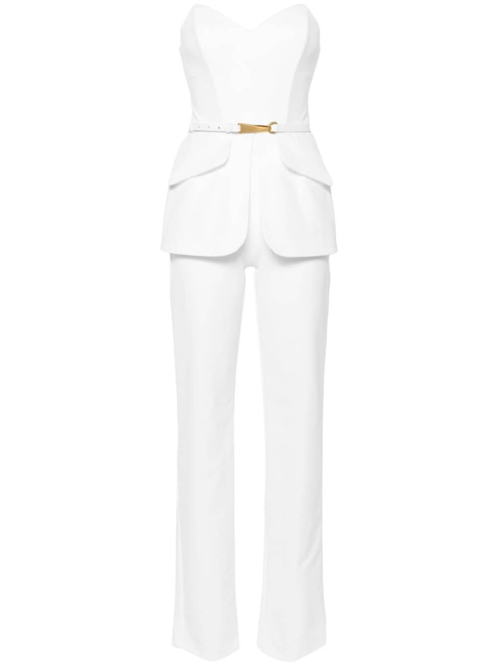 One-piece jumpsuit with strapless belt