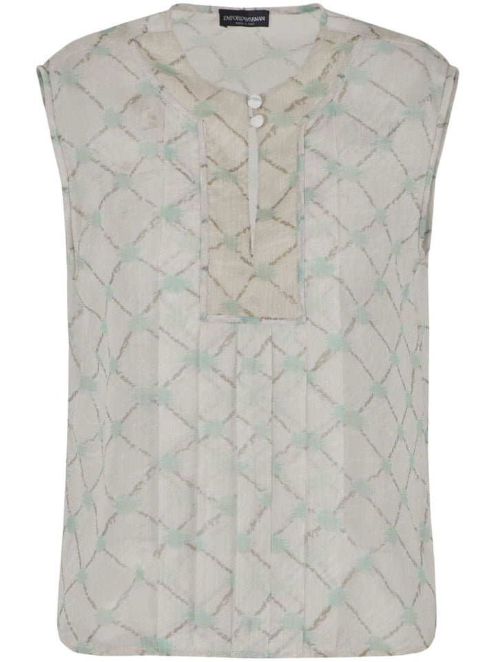 Sleeveless blouse with print