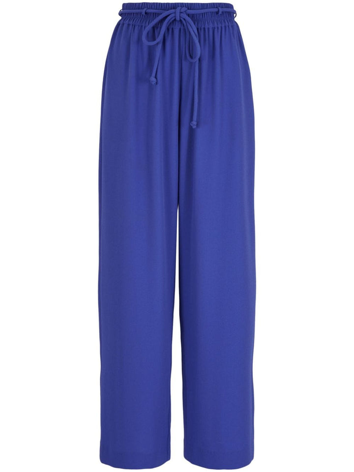 Straight trousers with elasticated waist