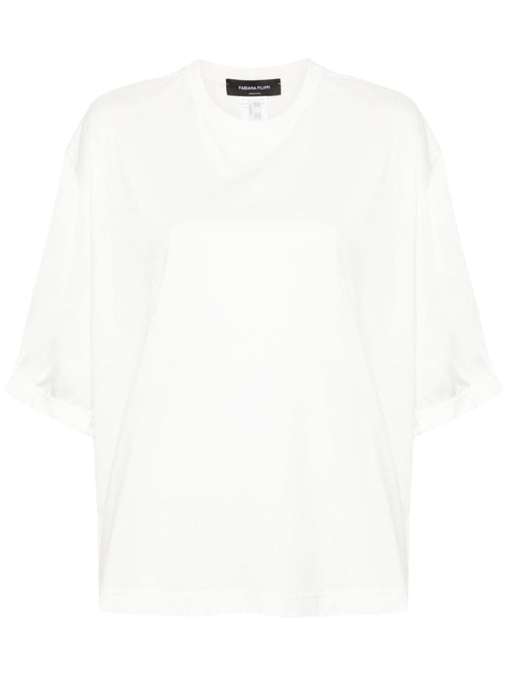 T-shirt with satin sleeves