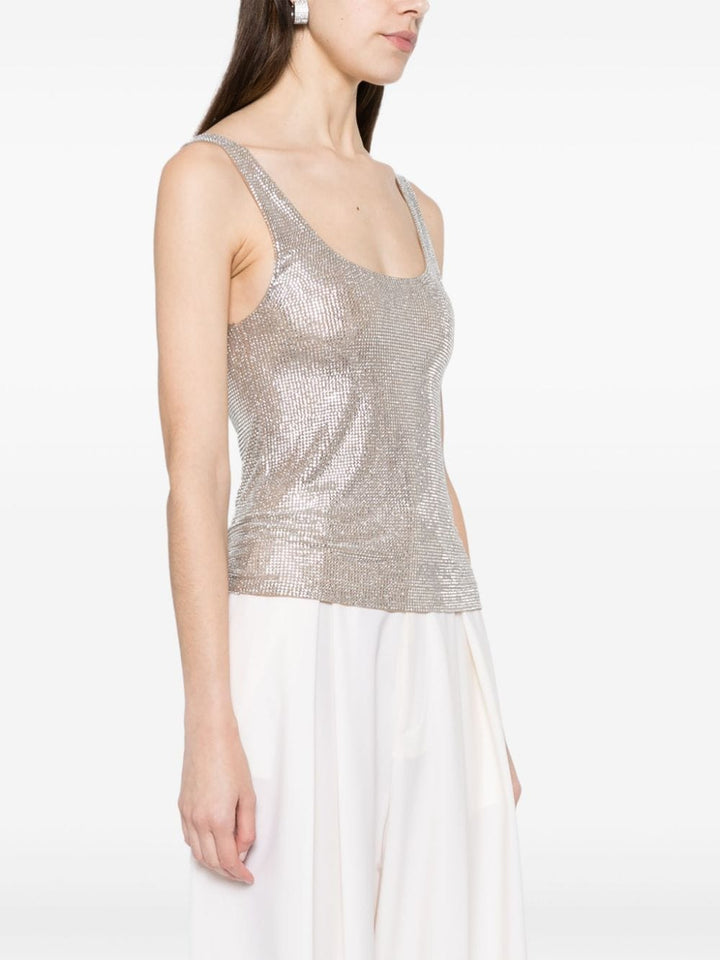 Tank top with crystal decoration