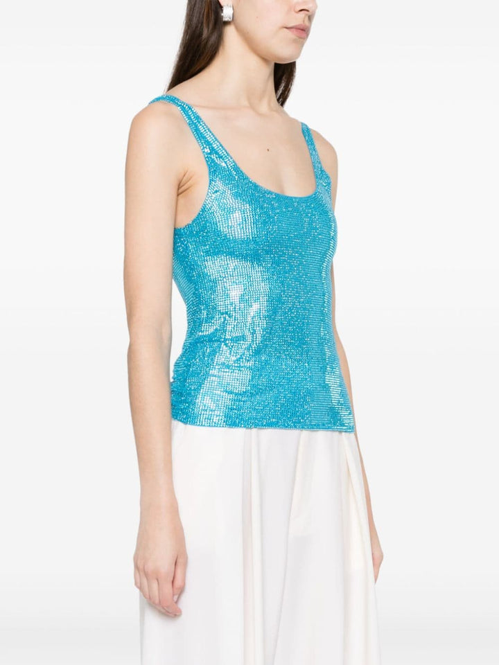 Tank top with crystal decoration