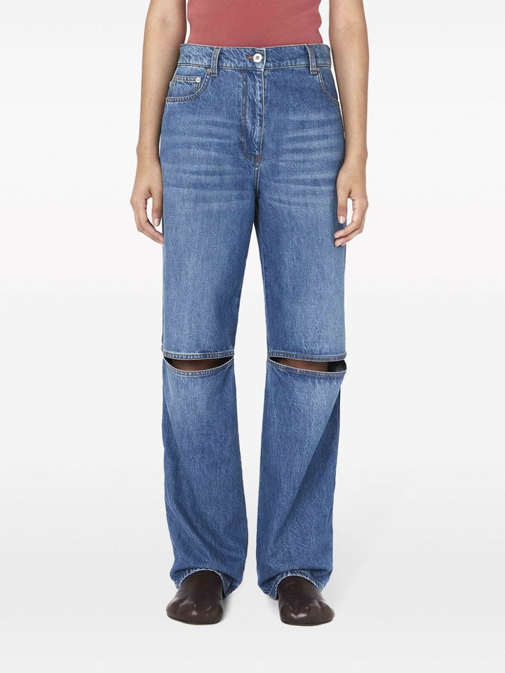 Jeans dritti con dettaglio cut-out