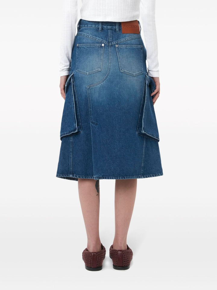 Denim midi skirt