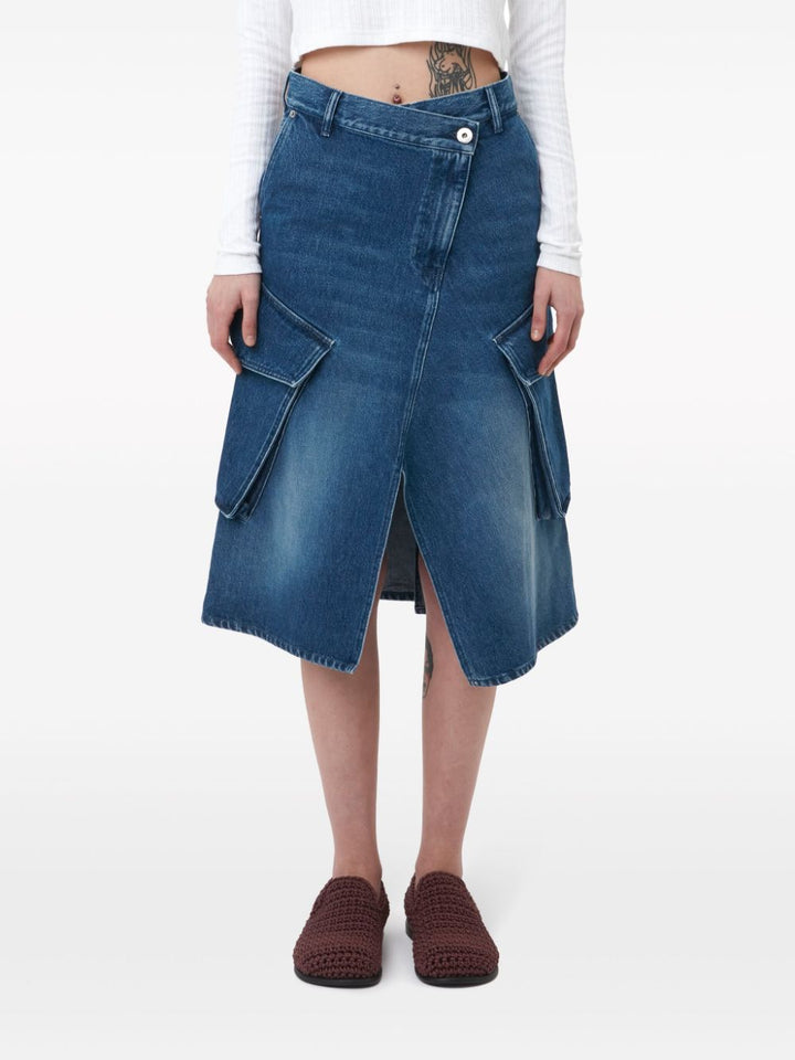 Denim midi skirt