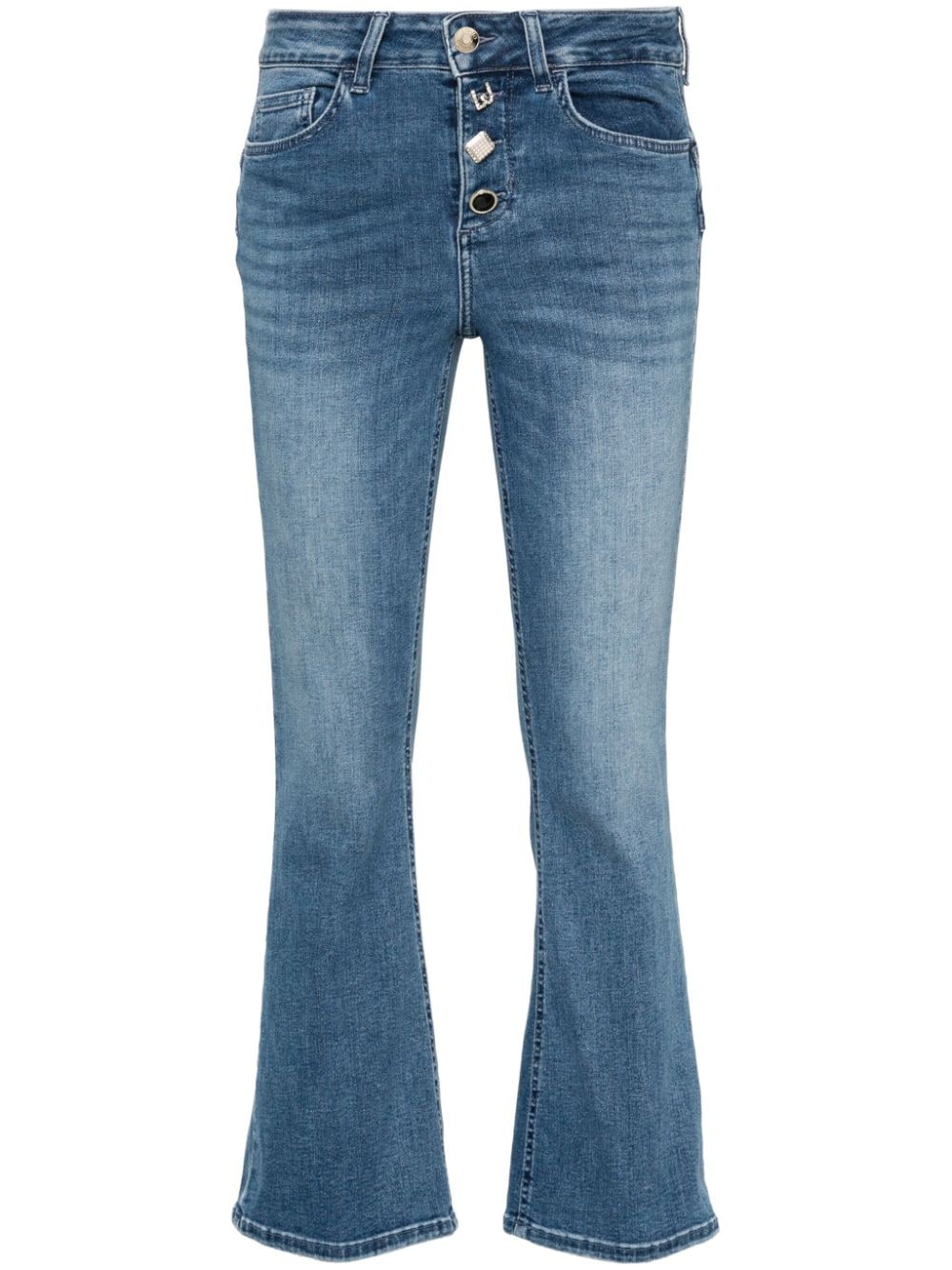 Mid-rise flared jeans