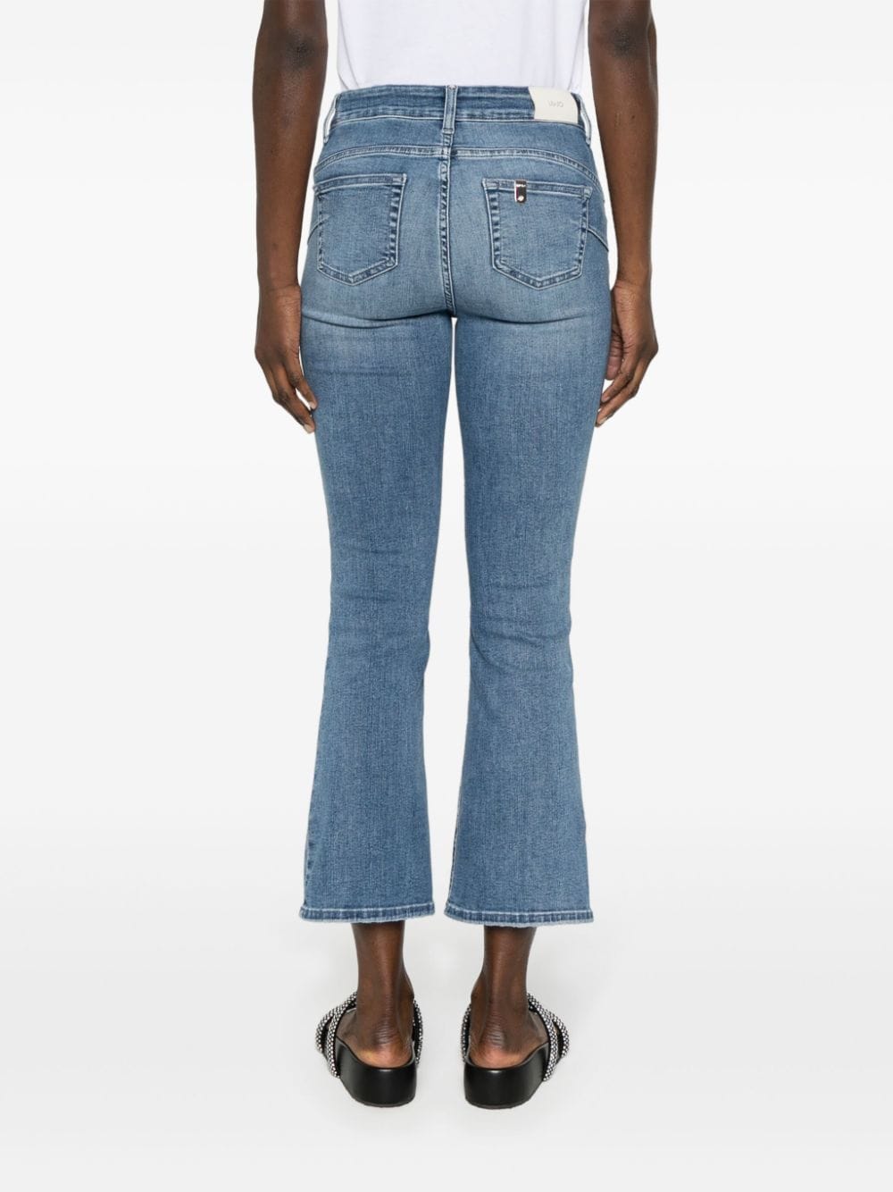 Mid-rise flared jeans