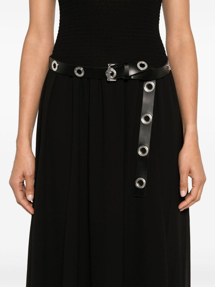Sleeveless dress with belt