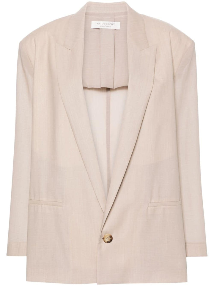 Single-breasted blazer with peak lapels