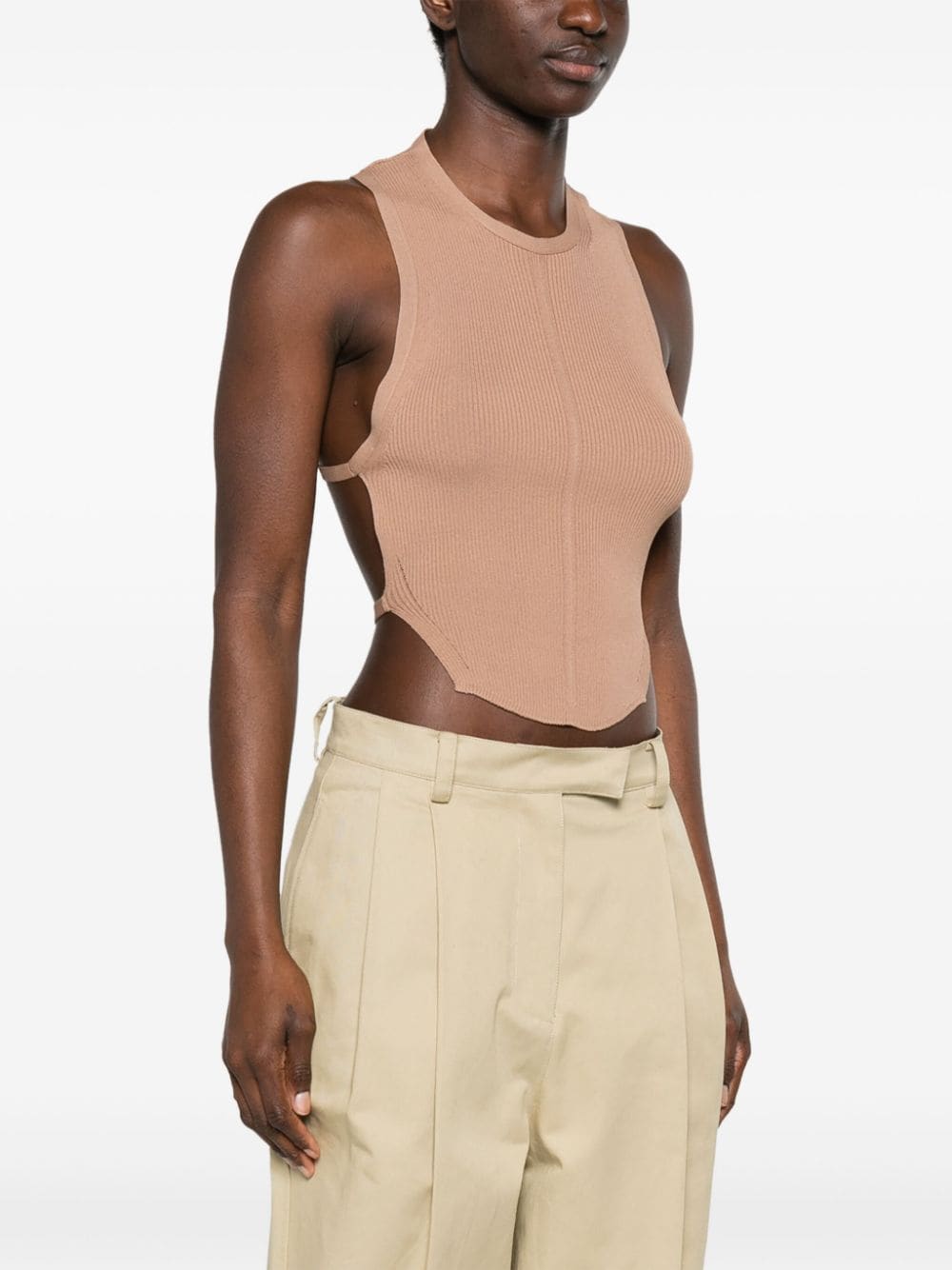 Tank top with back opening