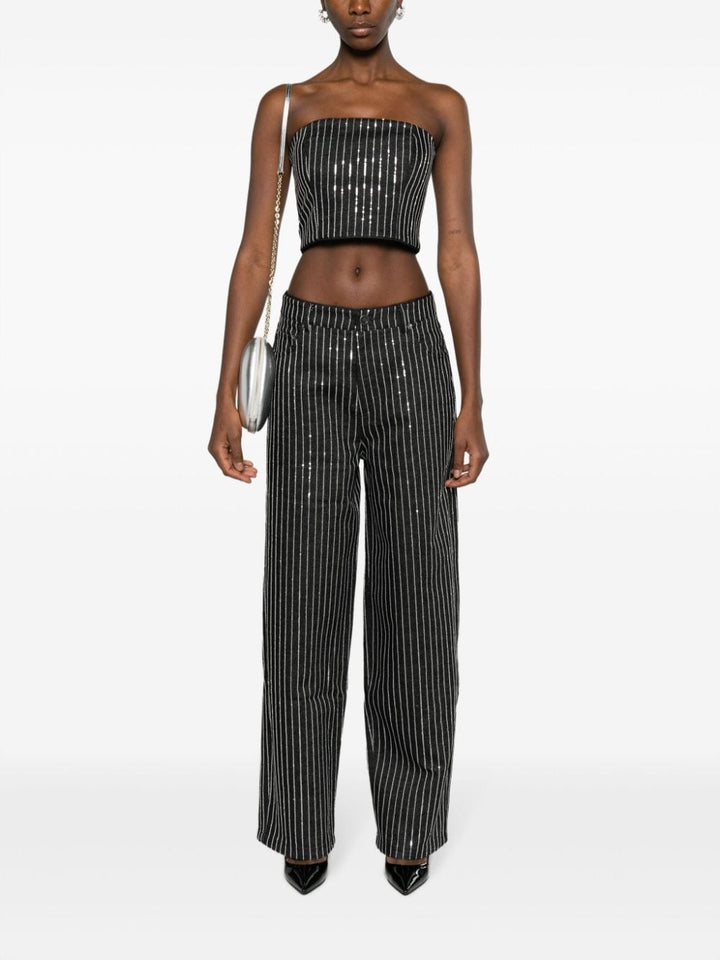 Wide leg trousers with sequins
