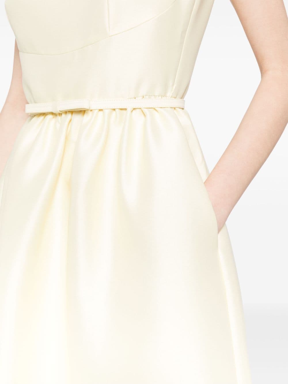 Midi dress with wide neckline