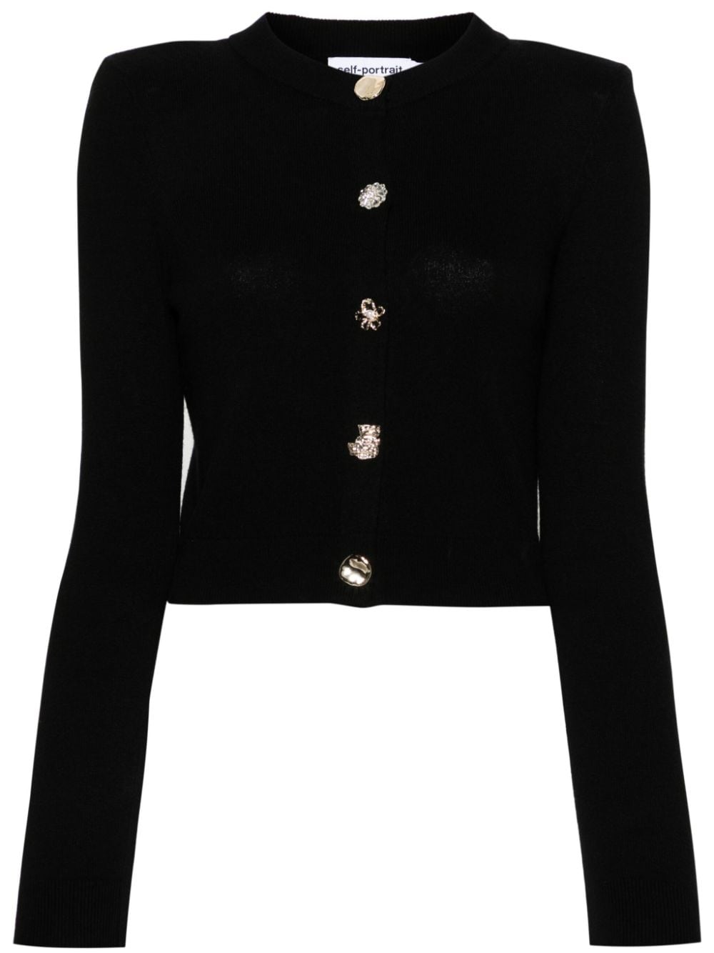 Cropped cardigan with decorative buttons