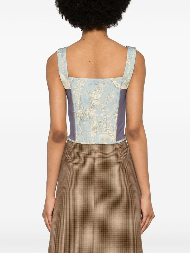 Corset with Toile de Jouy print