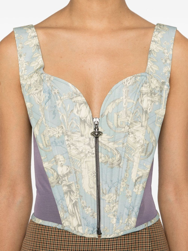 Corset with Toile de Jouy print