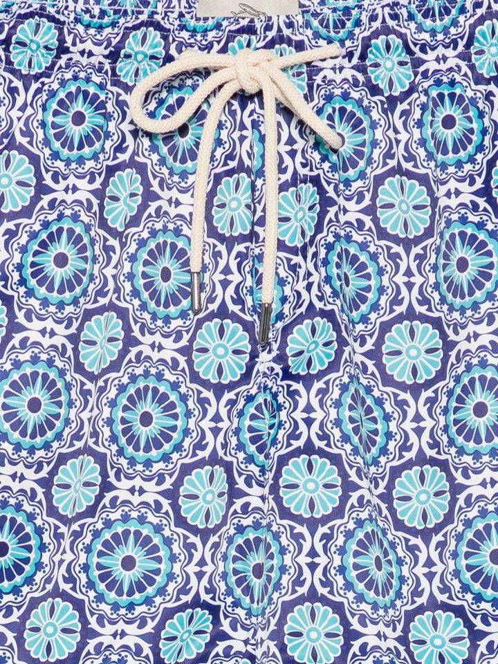 Costume da bagno blu con stampa 