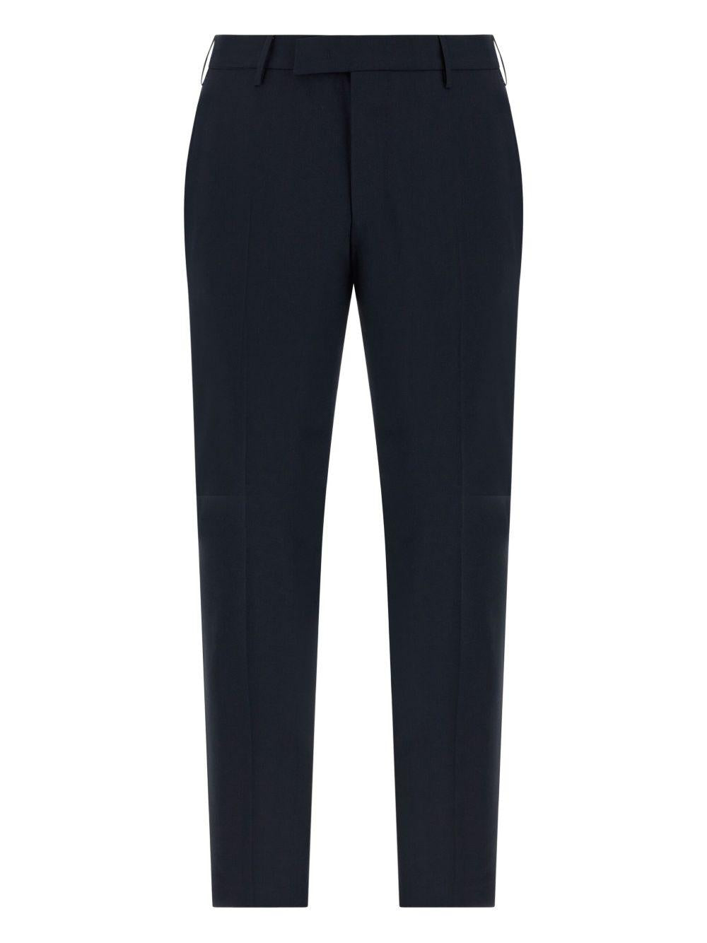 Pantaloni dritti blu in lana 