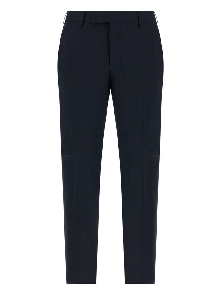 Pantaloni dritti blu in lana 