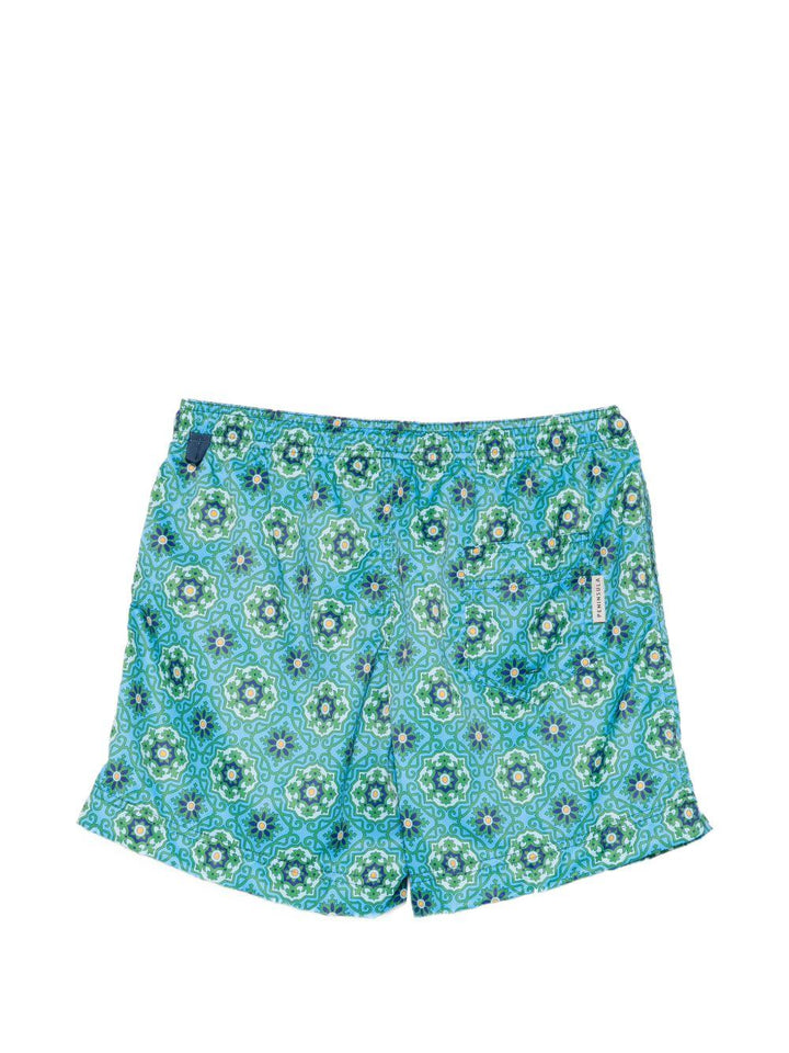 Costume da bagno blu con stampa 
