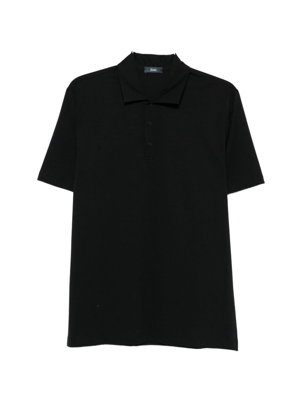 Polo nera con colletto 